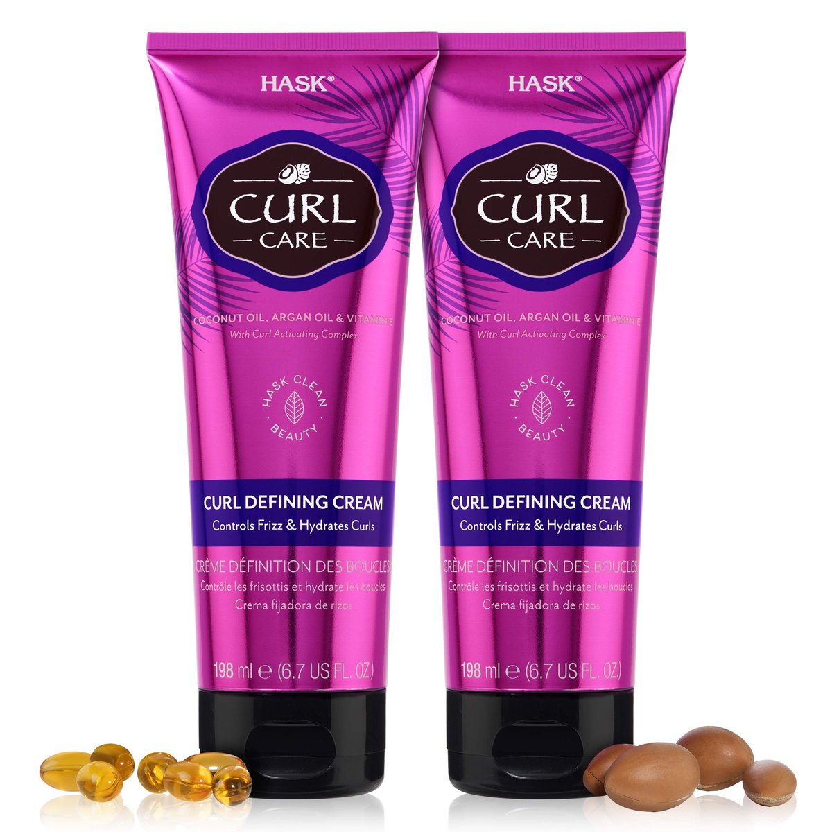 HASK Curl Care Defining Cream 2-Piece Bundle - Vegan, Cruelty-Free, Sulfate-Free & Paraben-Free Hair Cream for Defined Curls (6.7 Fl Oz Each) - görsel 2