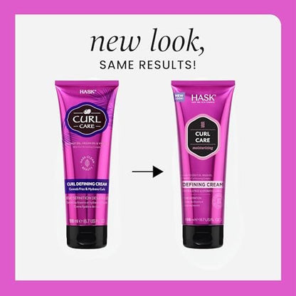 HASK Curl Care Defining Cream 2-Piece Bundle - Vegan, Cruelty-Free, Sulfate-Free & Paraben-Free Hair Cream for Defined Curls (6.7 Fl Oz Each)