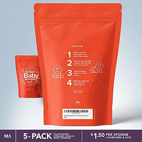 Konjac Baby Sponge Set - 5 Cute Shapes for Gentle Bathing (Bear, Monkey, Butterfly, Ladybug, Star) - görsel 11
