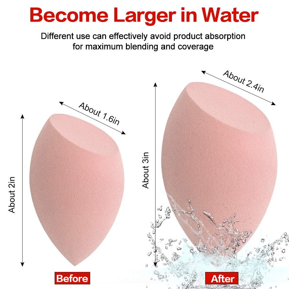Multi-Color Makeup Sponges Set for Dry & Wet Use - Foundation Blending Sponge for Concealer, Blush, Powder (4pcs Multi-Colored A) - görsel 3
