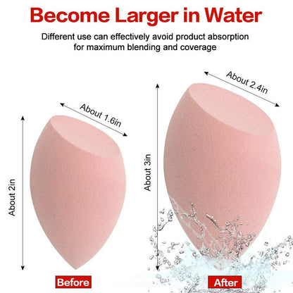 Multi-Color Makeup Sponges Set for Dry & Wet Use - Foundation Blending Sponge for Concealer, Blush, Powder (4pcs Multi-Colored A)