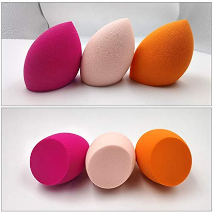 Multi-Color Makeup Sponges Set for Dry & Wet Use - Foundation Blending Sponge for Concealer, Blush, Powder (4pcs Multi-Colored A)