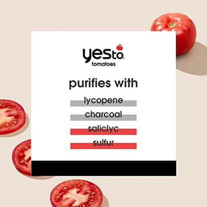 Yes To Tomatoes Clear Skin Detoxifying Daily Cleanser - Salicylic Acid & Charcoal for Acne Prone Skin, 5 Fl Oz