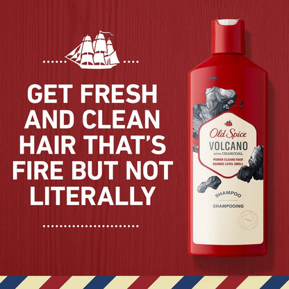 Old Spice Volcano with Charcoal Shampoo - 13.5 Fl Oz, Deep Cleansing & Refreshing Avelisse