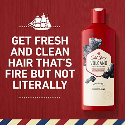 Old Spice Volcano with Charcoal Shampoo - 13.5 Fl Oz, Deep Cleansing & Refreshing Avelisse