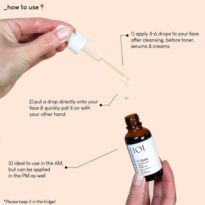 C-Glow 15% Vitamin C Serum with Ferulic Acid & Vitamin E – Lightweight, Water-Like Formula for All Skin Types