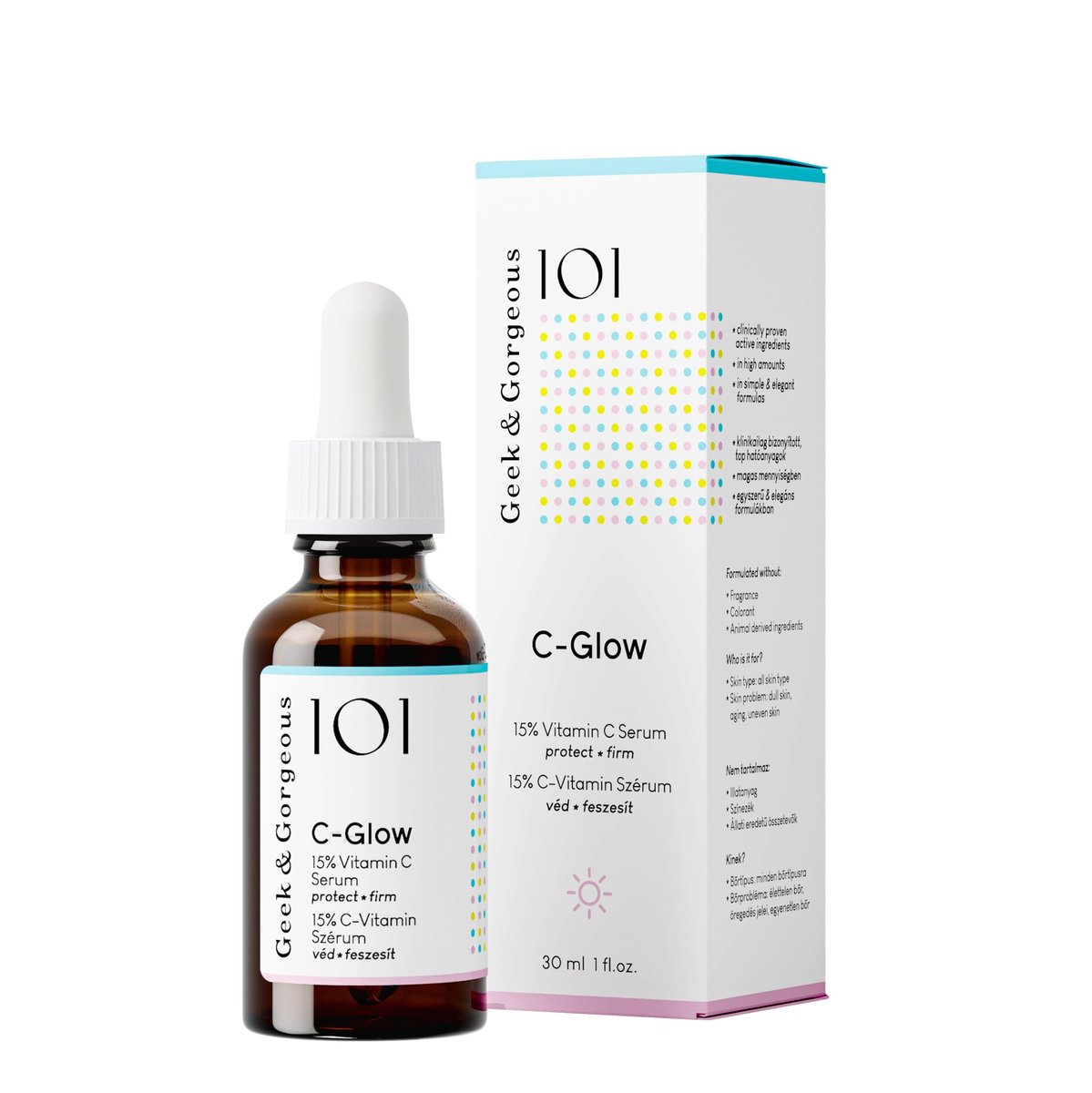 C-Glow 15% Vitamin C Serum with Ferulic Acid & Vitamin E – Lightweight, Water-Like Formula for All Skin Types - görsel 1