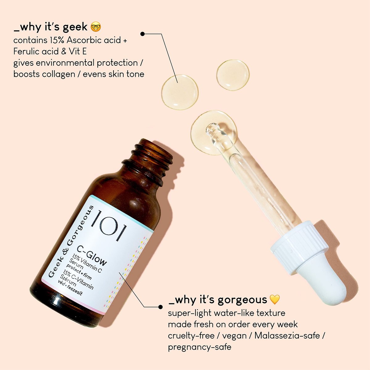 C-Glow 15% Vitamin C Serum with Ferulic Acid & Vitamin E – Lightweight, Water-Like Formula for All Skin Types - görsel 7
