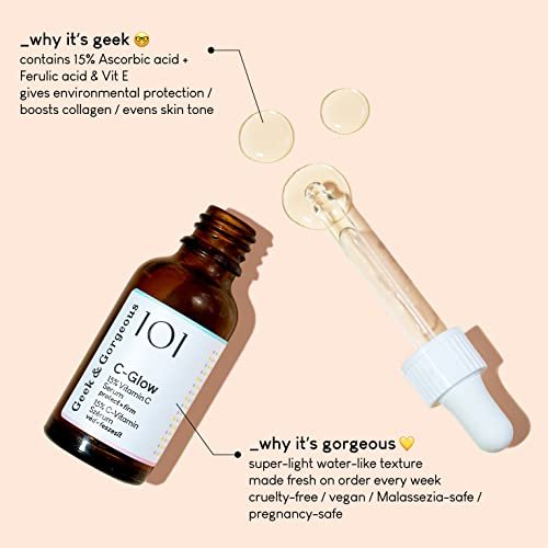 C-Glow 15% Vitamin C Serum with Ferulic Acid & Vitamin E – Lightweight, Water-Like Formula for All Skin Types - görsel 8