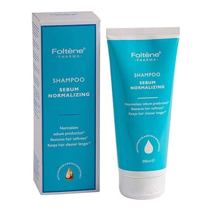 Foltene Sebum Clarifying Shampoo for Oily Hair - Normalizing Scalp Shampoo with Vitamin B6, Biotin, Sage - Removes Excess Oil, Refreshes Scalp, Cleans Hair - 6.76 Fl Oz