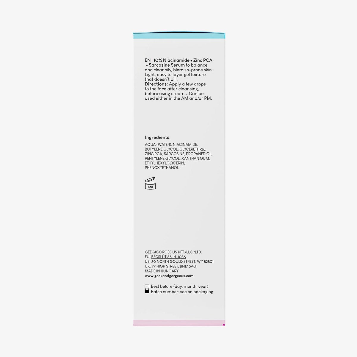 Geek & Gorgeous B-Bomb 10% Niacinamide Serum with Zinc PCA & Sarcosine – Minimize Pores, Control Oil, Reduce Blemishes for Combination Skin (1 fl oz) - görsel 9