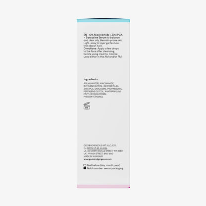 Geek & Gorgeous B-Bomb 10% Niacinamide Serum with Zinc PCA & Sarcosine – Minimize Pores, Control Oil, Reduce Blemishes for Combination Skin (1 fl oz)