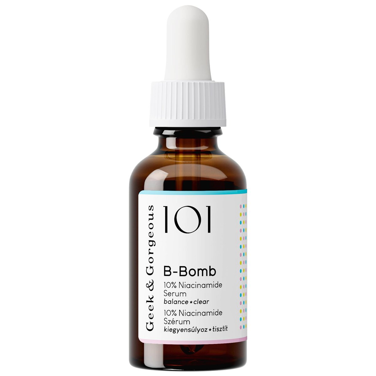 Geek & Gorgeous B-Bomb 10% Niacinamide Serum with Zinc PCA & Sarcosine – Minimize Pores, Control Oil, Reduce Blemishes for Combination Skin (1 fl oz) - görsel 3