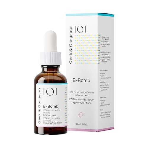 Geek & Gorgeous B-Bomb 10% Niacinamide Serum with Zinc PCA & Sarcosine – Minimize Pores, Control Oil, Reduce Blemishes for Combination Skin (1 fl oz) - görsel 2