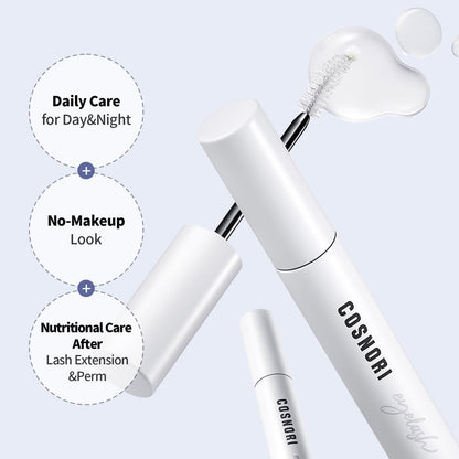COSNORI Long Active Eyelash Serum - Korean Eyelash Boost Serum for Longer, Thicker Lashes & Brows - Vegan, Prostaglandin-Free, Non-Irritating with Peptides & Hyaluronic Acid - 0.3 fl oz