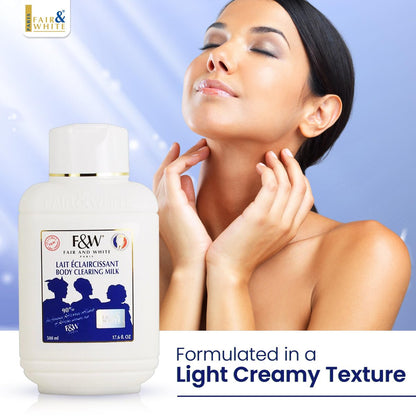 F&W Original Body Clearing Milk - 17 fl oz, Hydrating Dry Skin Moisturizer for Fair Skin Tones Avelisse
