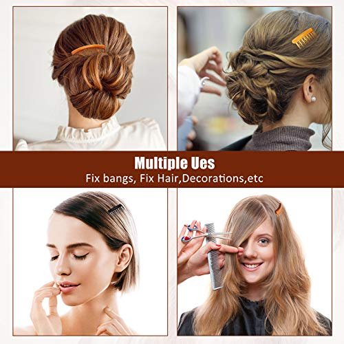 Chuangdi 32-Piece French Hair Side Combs Set – Plastic Twist Combs with Hair Clips for Wedding, Bridal, and Everyday Use (9/11/17/23 Teeth, Brown) - görsel 4
