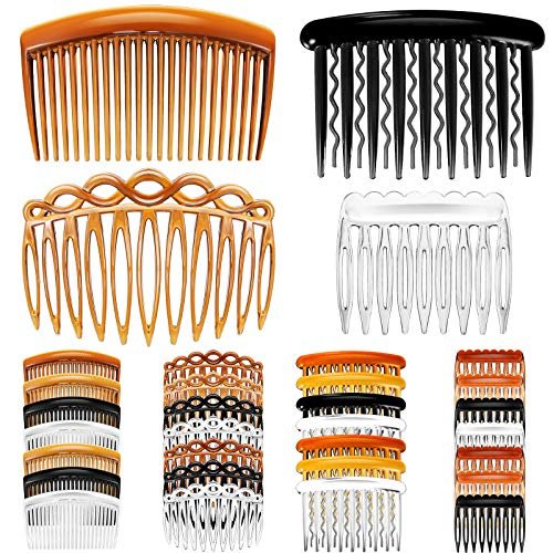 Chuangdi 32-Piece French Hair Side Combs Set – Plastic Twist Combs with Hair Clips for Wedding, Bridal, and Everyday Use (9/11/17/23 Teeth, Brown) - görsel 2