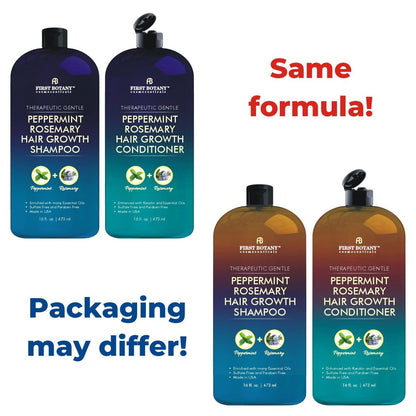 First Botany Peppermint Rosemary Hair Regrowth & Anti Hair Loss Shampoo and Conditioner Set - Daily Hydrating, Detoxifying, Volumizing for Men and Women, 16 fl oz x 2 Avelisse