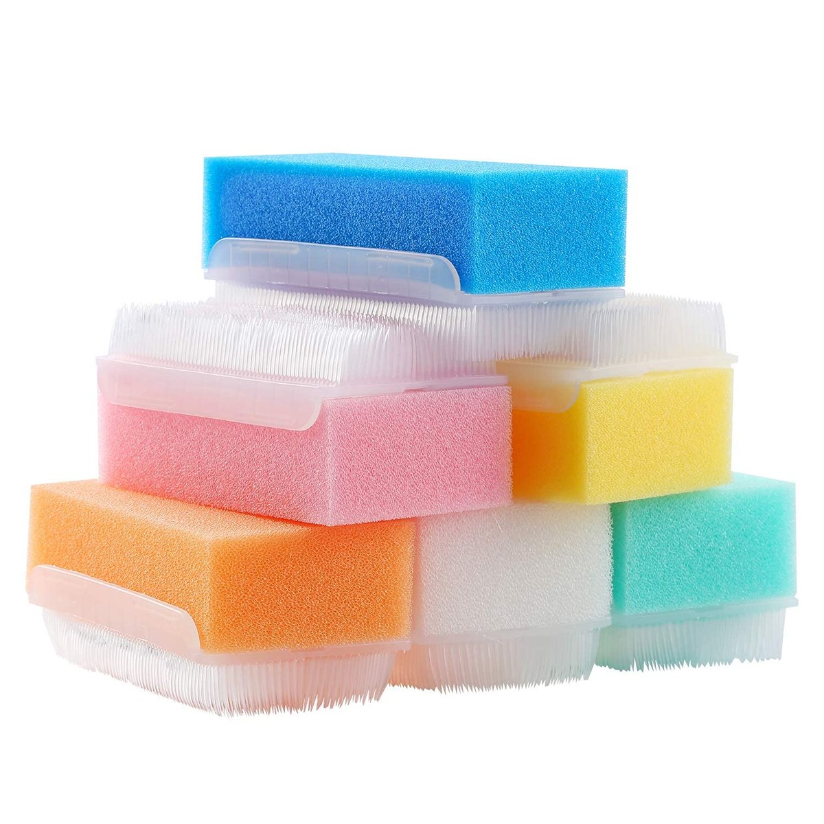 JIESI Sensory Brush (6 Pack) - Reusable Baby Bath Scrubber, Soft Sponge Body Brush for Gentle Cleansing, Ideal Gift for Kids, Men, Women, and Family - görsel 1