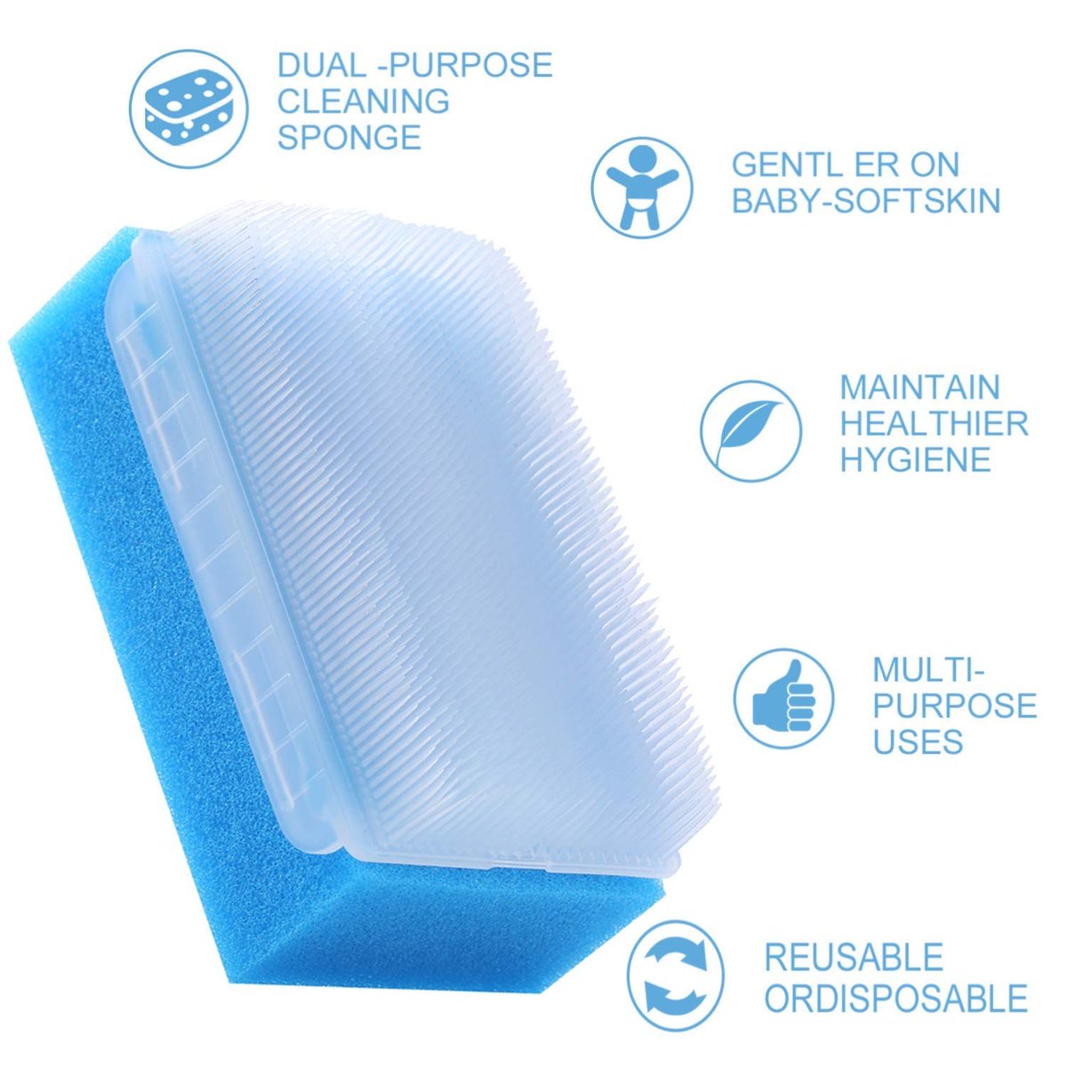 JIESI Sensory Brush (6 Pack) - Reusable Baby Bath Scrubber, Soft Sponge Body Brush for Gentle Cleansing, Ideal Gift for Kids, Men, Women, and Family - görsel 5