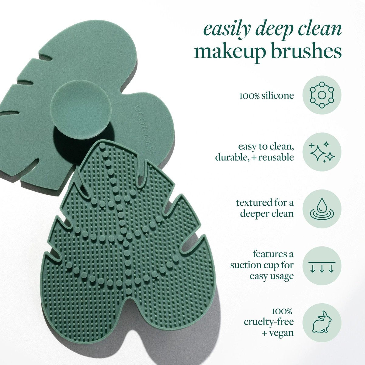 EcoTools Makeup Brush Cleansing Pad + Deep Clean Shampoo Bundle for Deep Cleaning Tools, Clean Formula, Cruelty-Free, Vegan, 2 Piece Set - görsel 13