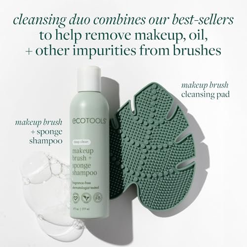 EcoTools Makeup Brush Cleansing Pad + Deep Clean Shampoo Bundle for Deep Cleaning Tools, Clean Formula, Cruelty-Free, Vegan, 2 Piece Set - görsel 4