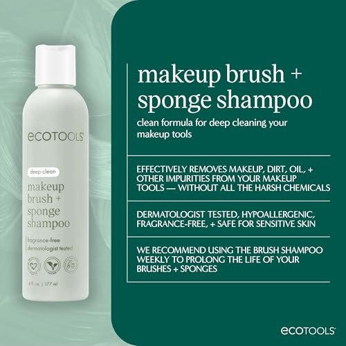 EcoTools Makeup Brush Cleansing Pad + Deep Clean Shampoo Bundle for Deep Cleaning Tools, Clean Formula, Cruelty-Free, Vegan, 2 Piece Set - görsel 10