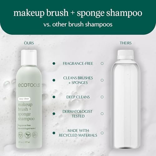 EcoTools Makeup Brush Cleansing Pad + Deep Clean Shampoo Bundle for Deep Cleaning Tools, Clean Formula, Cruelty-Free, Vegan, 2 Piece Set - görsel 12