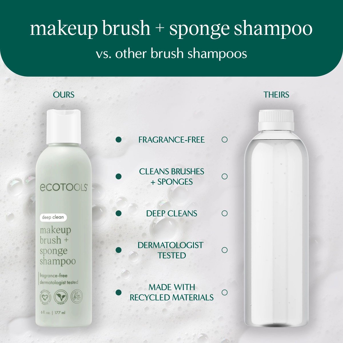 EcoTools Makeup Brush Cleansing Pad + Deep Clean Shampoo Bundle for Deep Cleaning Tools, Clean Formula, Cruelty-Free, Vegan, 2 Piece Set - görsel 11