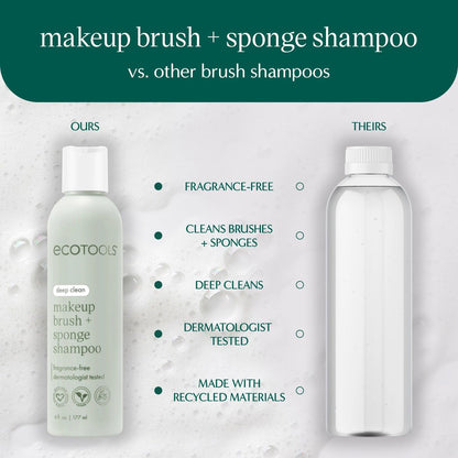 EcoTools Makeup Brush Cleansing Pad + Deep Clean Shampoo Bundle for Deep Cleaning Tools, Clean Formula, Cruelty-Free, Vegan, 2 Piece Set