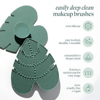 EcoTools Makeup Brush Cleansing Pad + Deep Clean Shampoo Bundle for Deep Cleaning Tools, Clean Formula, Cruelty-Free, Vegan, 2 Piece Set