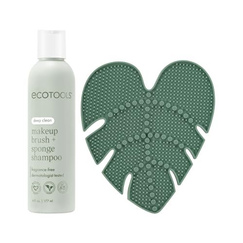 EcoTools Makeup Brush Cleansing Pad + Deep Clean Shampoo Bundle for Deep Cleaning Tools, Clean Formula, Cruelty-Free, Vegan, 2 Piece Set - görsel 2