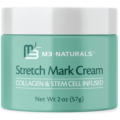 M3 Naturals Stretch Mark Cream with Collagen & Stem Cell - Maternity Skincare Oil for Stretch Mark Prevention & Scar Remover - Green Tea Extract & Raspberry Ketones Avelisse