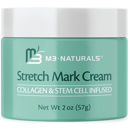 M3 Naturals Stretch Mark Cream with Collagen & Stem Cell - Maternity Skincare Oil for Stretch Mark Prevention & Scar Remover - Green Tea Extract & Raspberry Ketones Avelisse