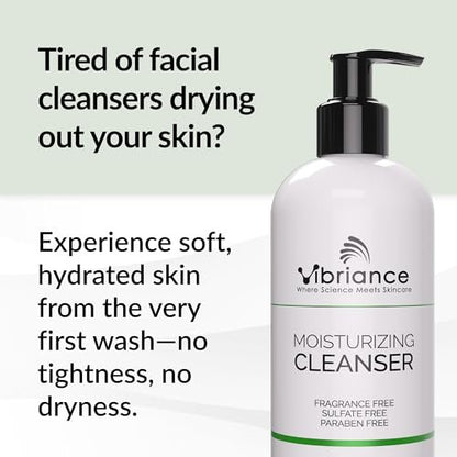 Vibriance Moisturizing Cleanser - Oil-to-Foam Face Wash with Niacinamide & Shea Butter for Mature Skin, Hydrating Gentle Facial Cleanser, Sulfate-Free, 12 fl oz Avelisse