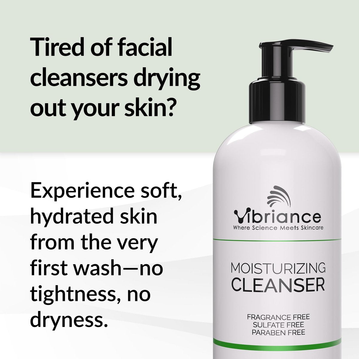 Vibriance Moisturizing Cleanser - Oil-to-Foam Face Wash with Niacinamide & Shea Butter for Mature Skin, Hydrating Gentle Facial Cleanser, Sulfate-Free, 12 fl oz Avelisse