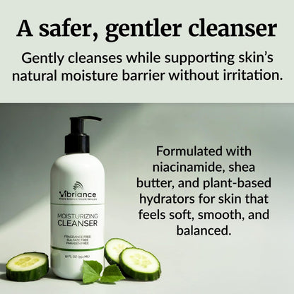 Vibriance Moisturizing Cleanser - Oil-to-Foam Face Wash with Niacinamide & Shea Butter for Mature Skin, Hydrating Gentle Facial Cleanser, Sulfate-Free, 12 fl oz Avelisse