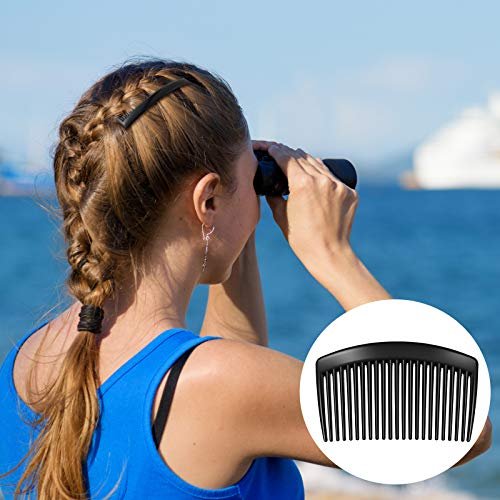 24 Pcs Women Hair Comb Accessories - French Side Combs Plastic Twist Decorative Clips with 11/23 Teeth, Wedding Veil Clips for Women (Black, Transparent, Brown) - görsel 8