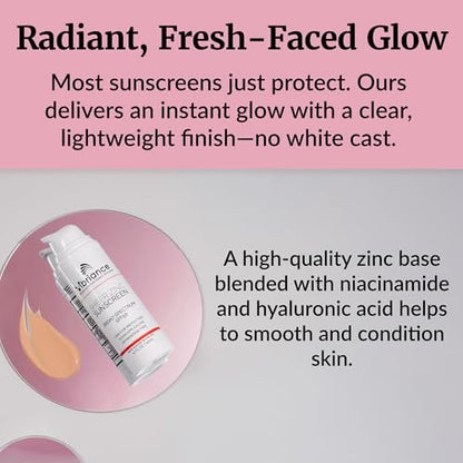 Vibriance Sheer Zinc Sunscreen SPF 50 - Tinted Face Sunscreen with Niacinamide & Hyaluronic Acid, Lightweight Mineral Moisturizer, 1.7 oz Avelisse