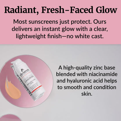 Vibriance Sheer Zinc Sunscreen SPF 50 - Tinted Face Sunscreen with Niacinamide & Hyaluronic Acid, Lightweight Mineral Moisturizer, 1.7 oz Avelisse