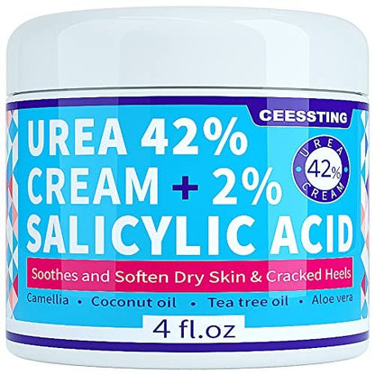 ENVISHA Urea Cream 42 Percent for Feet – 42% Urea Foot Cream with 2% Salicylic Acid for Hands, Heels, Elbows, Nails & Knees – 4 oz