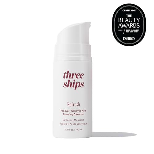 Three Ships Refresh Papaya + Salicylic Acid Cleanser - Gentle Exfoliating Face Wash for Smooth, Clean Skin | Cruelty-Free, Vegan, Paraben-Free | 3.4 fl oz (100 mL) Avelisse