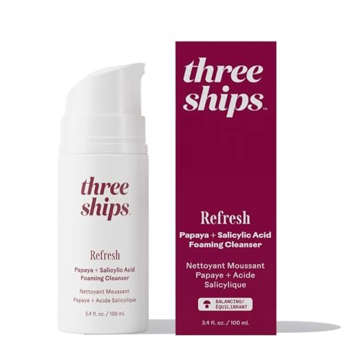 Three Ships Refresh Papaya + Salicylic Acid Cleanser - Gentle Exfoliating Face Wash for Smooth, Clean Skin | Cruelty-Free, Vegan, Paraben-Free | 3.4 fl oz (100 mL) Avelisse