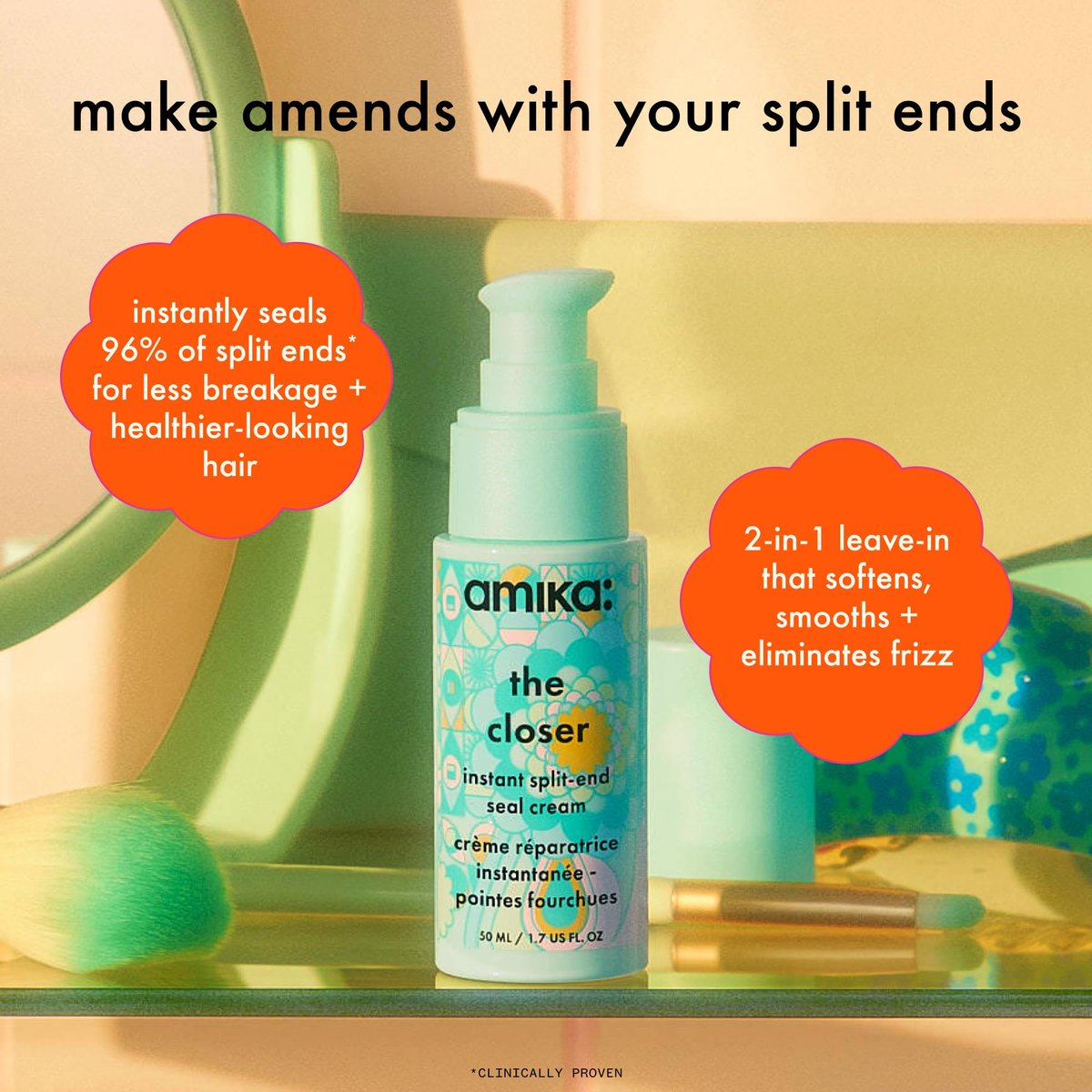 Amika The Closer Instant Split-End Seal Cream - 1.7 Fl Oz Avelisse