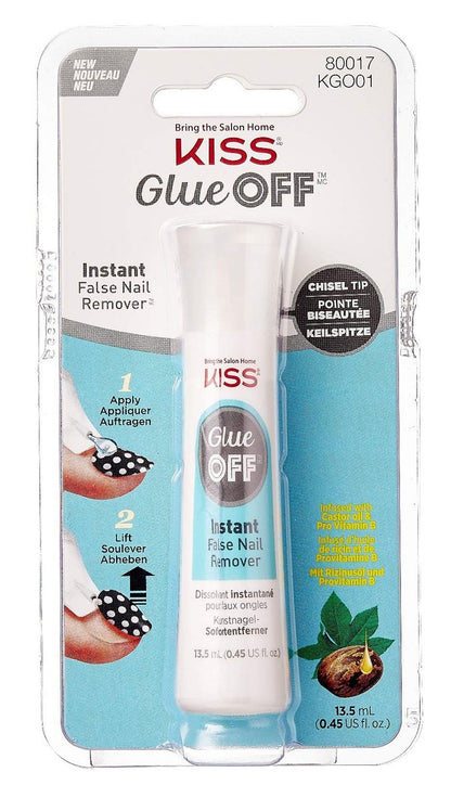 KISS Glue Off Instant False Nail Remover 0.45 oz (2-Pack) - Fast & Gentle Nail Glue Dissolver Avelisse