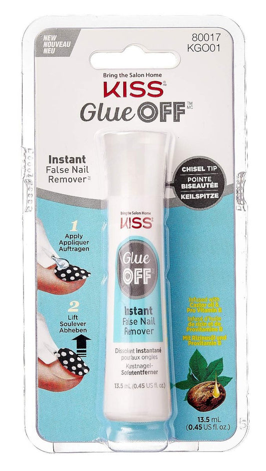 KISS Glue Off Instant False Nail Remover 0.45 oz (2-Pack) - Fast & Gentle Nail Glue Dissolver Avelisse