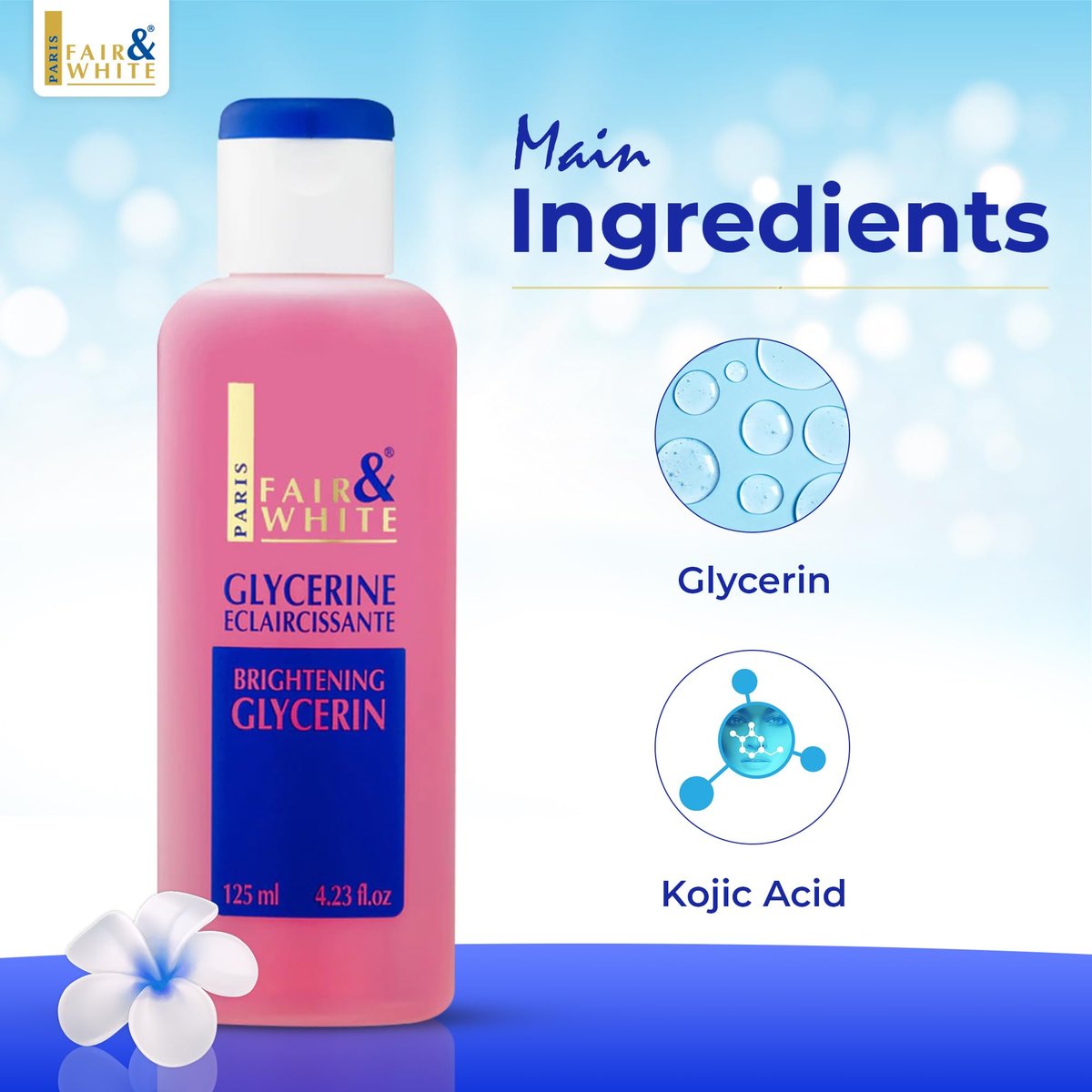 Fair and White Original Glycerin | 4.4 Fl Oz (125 ml) - Pure Hydrating Oil Avelisse