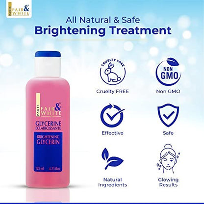 Fair and White Original Glycerin | 4.4 Fl Oz (125 ml) - Pure Hydrating Oil Avelisse