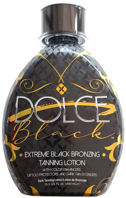 Dolce Black Bronzer Tanning Lotion – Indoor/Outdoor with Tattoo & Color Fade Protection, Anti-Orange, Anti-Aging & Anti-Wrinkle, Natural Tanning Bed Lotion, 13.5 oz Avelisse
